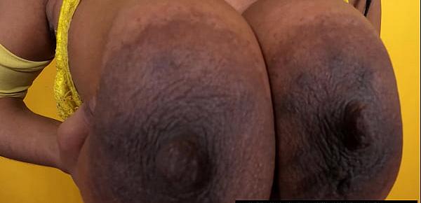  Swinging My Giant Black Titties & Areolas Closeup At Model Shoot, Msnovember Hard Nipples Jiggle While Topless With Young Busty Rack And Saggy Udders Swaying Side To Side with erect Nipple on Sheisnovember
